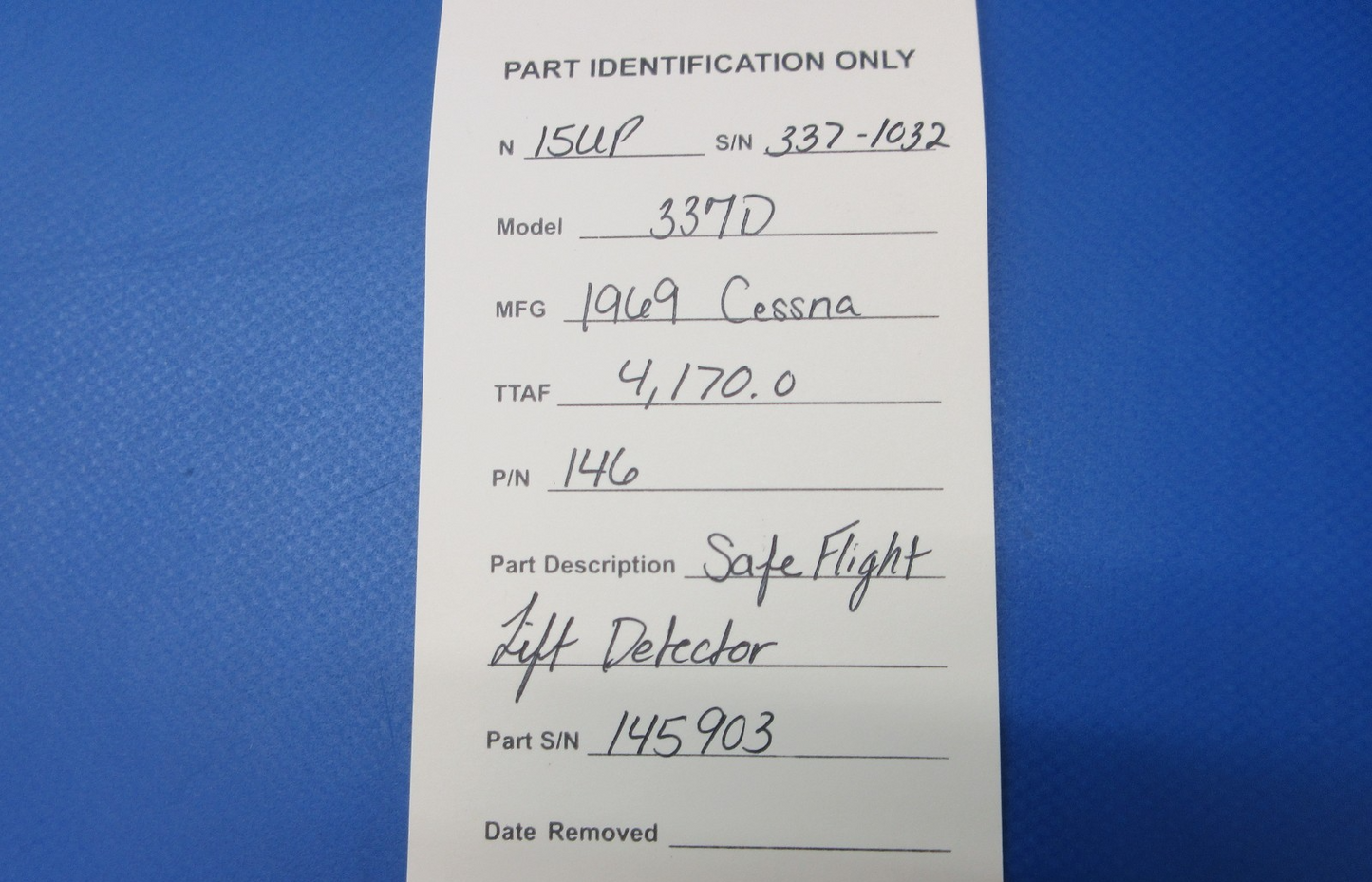 Cessna 337 / 337D Safe Flight Lift Detector P/N 146 CORE (0725-1278)8