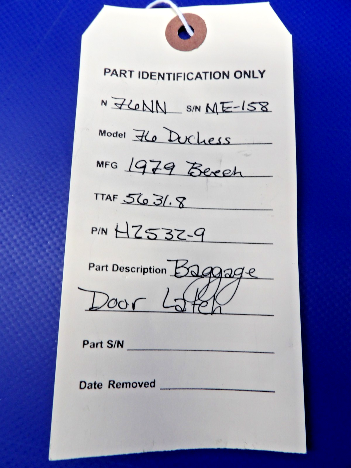 Beech 76 Duchess Hartwell Baggage Door Latch P/N H2532-9 (0526-1310)12