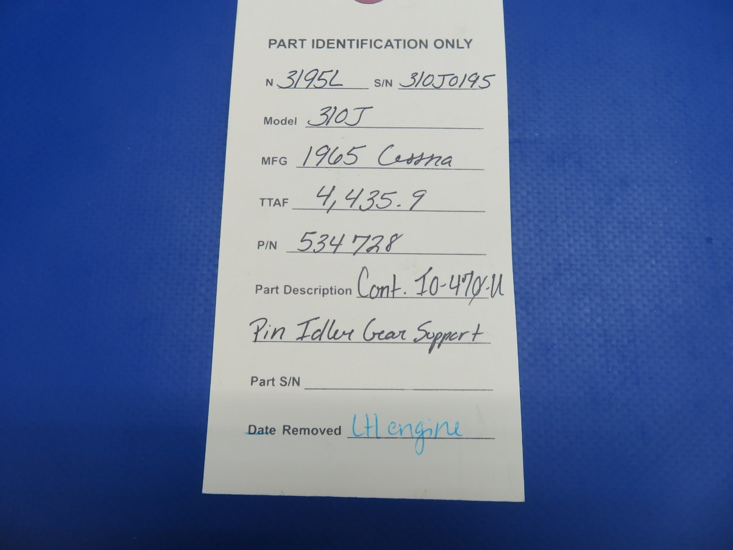 @Continental IO-470 / IO-470-U Pin Idler Gear Support P/N 534728 (0326-1743)9