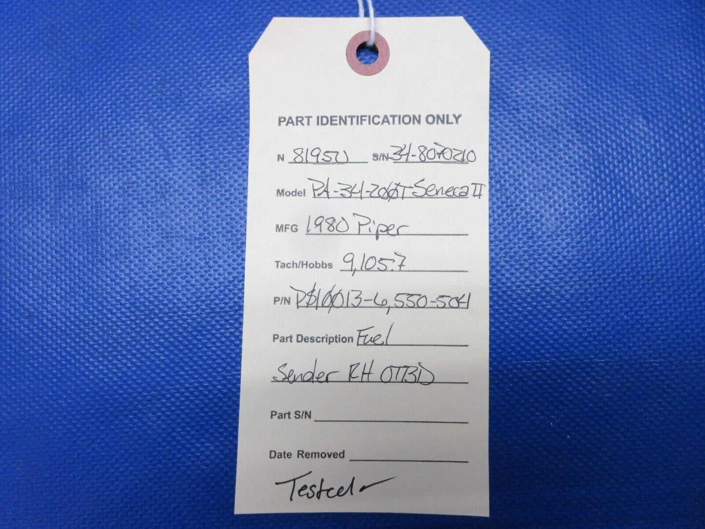 Piper PA-34-200T Seneca II Fuel Sender RH OTBD P/N PS10013-6 TESTED (0524-1540)