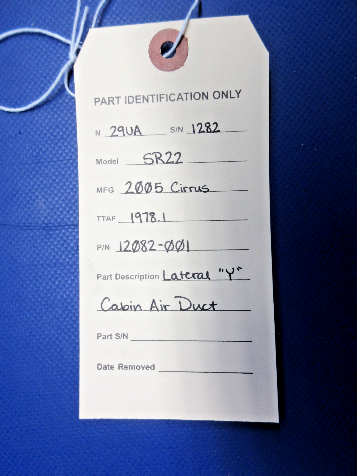 Cirrus SR22 Lateral "Y" Cabin Air Duct P/N 12082-001 (0926-777)8