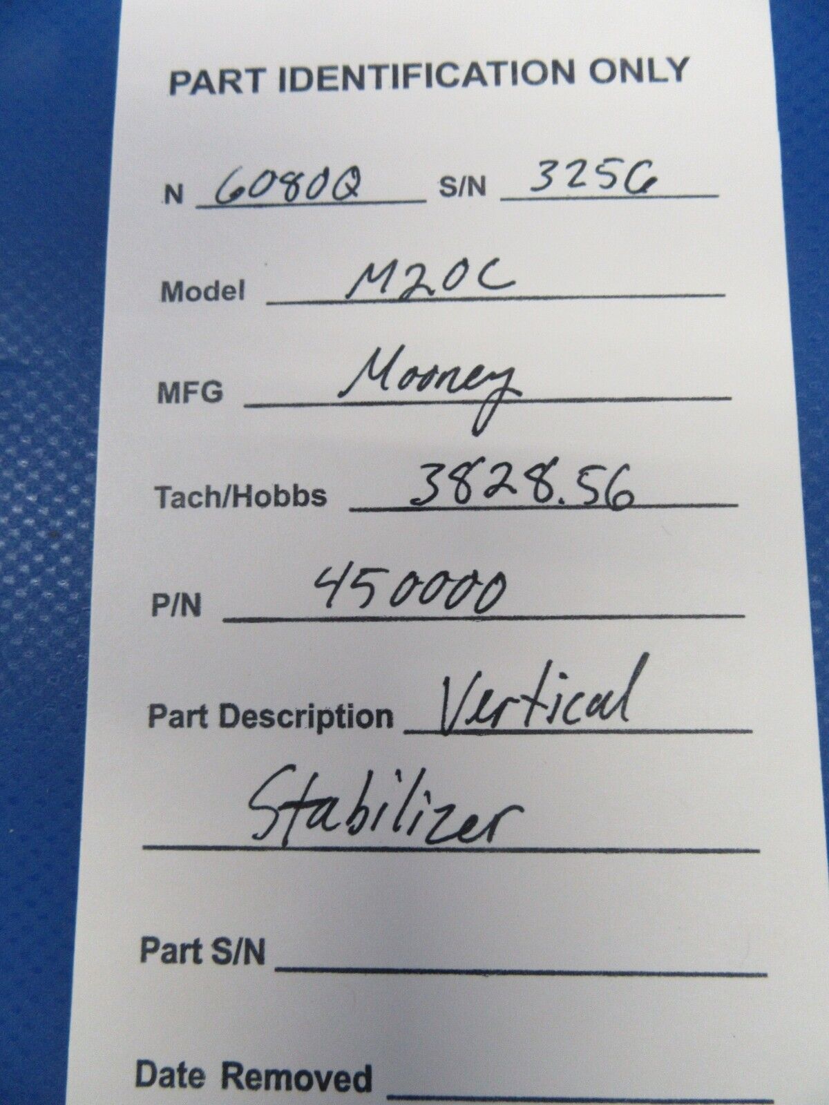 Mooney M20 / M20C Vertical Stabilizer P/N 450000 (0924-12)