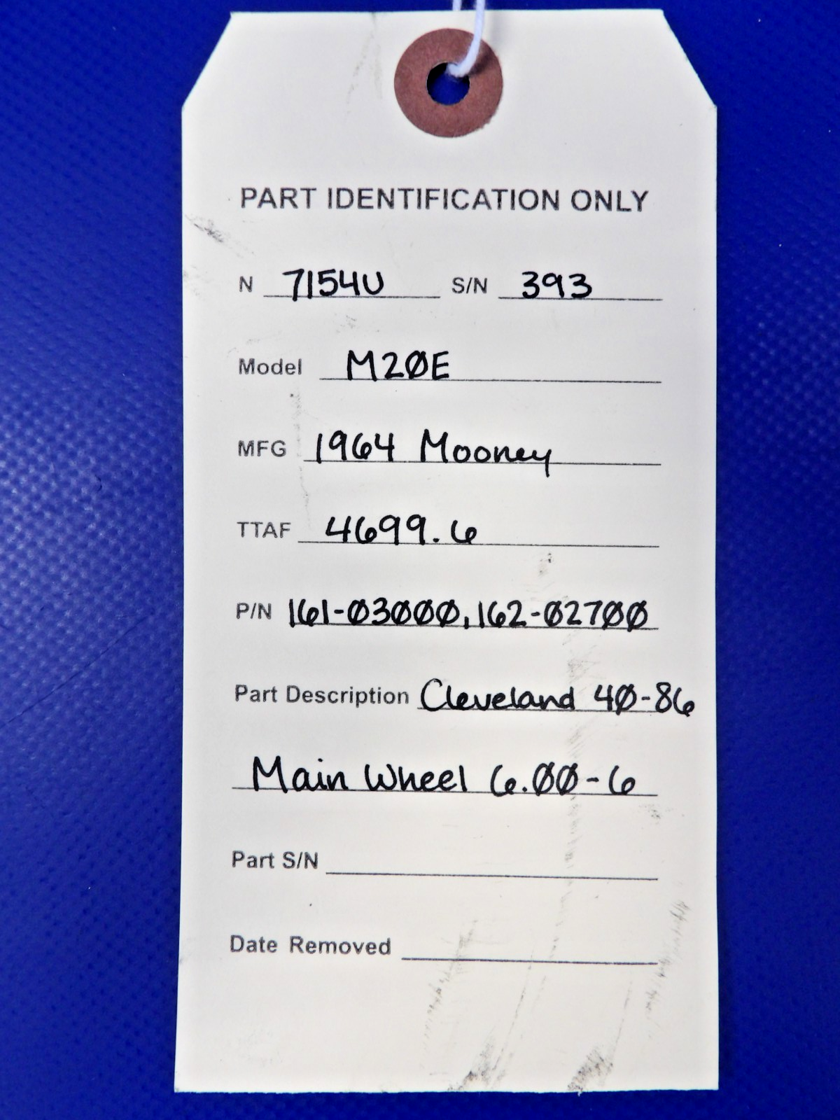 Mooney M20E Cleveland 40-86 Main Wheel 6.00-6 P/N 161-03000 (0826-2153)14
