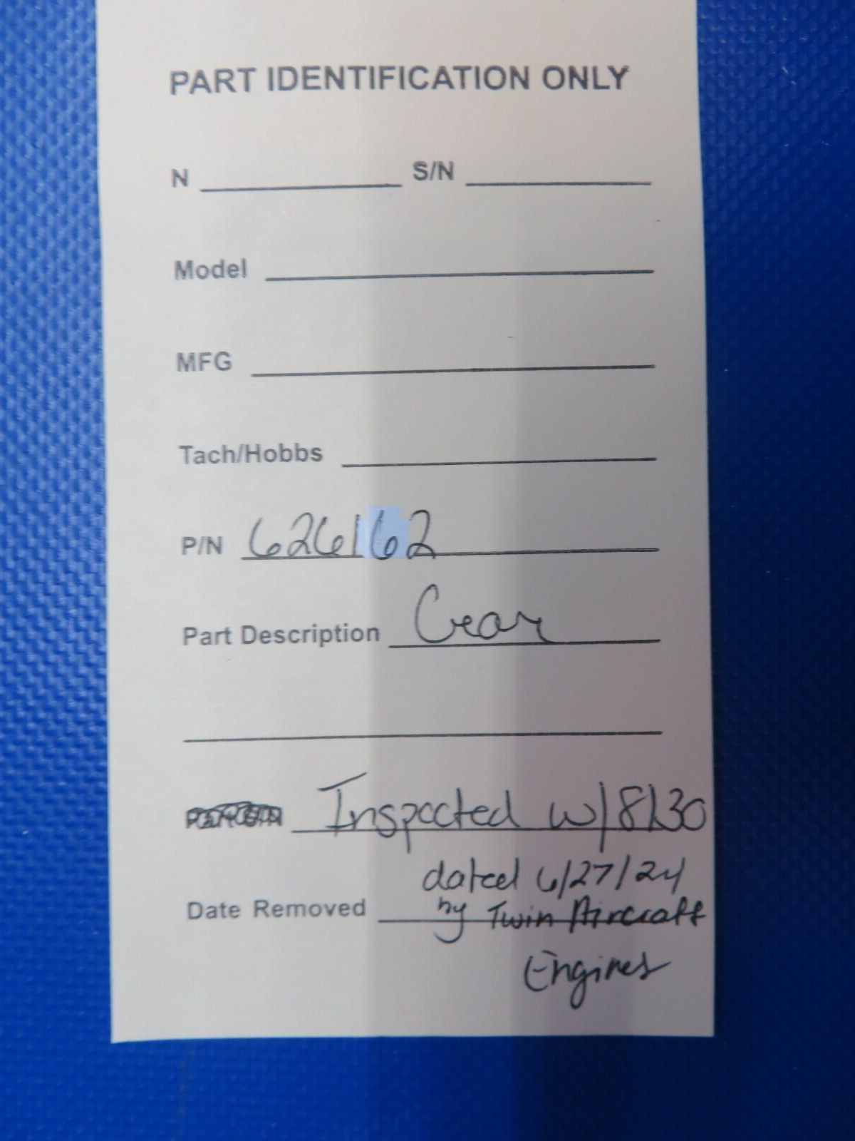 Continental Shaft P/N 626162 Inspected w/ 8130 (0724-1890)