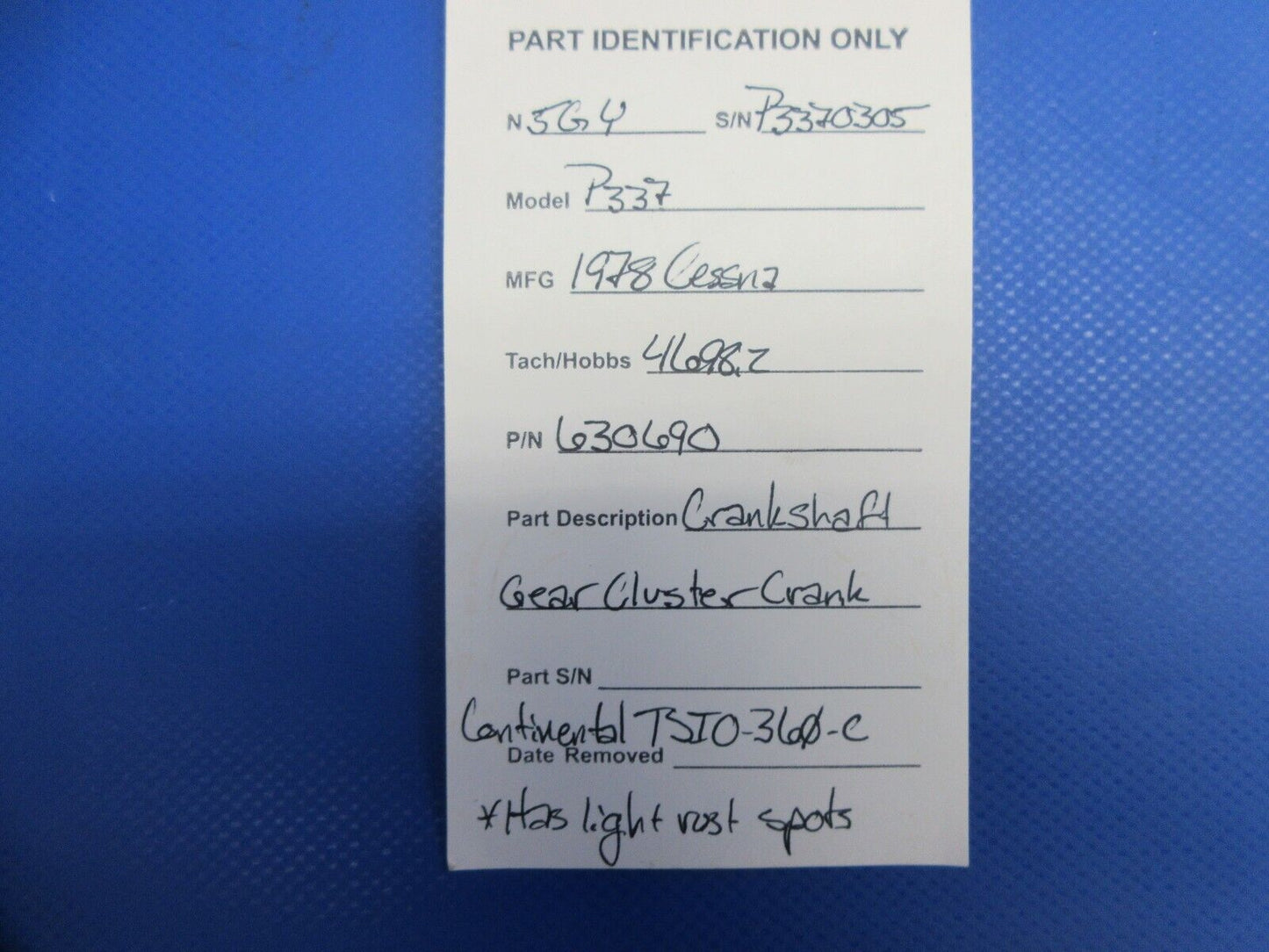 Continental TSIO-360-C Crankshaft Gear Cluster Crank P/N 630690 (0824-840)