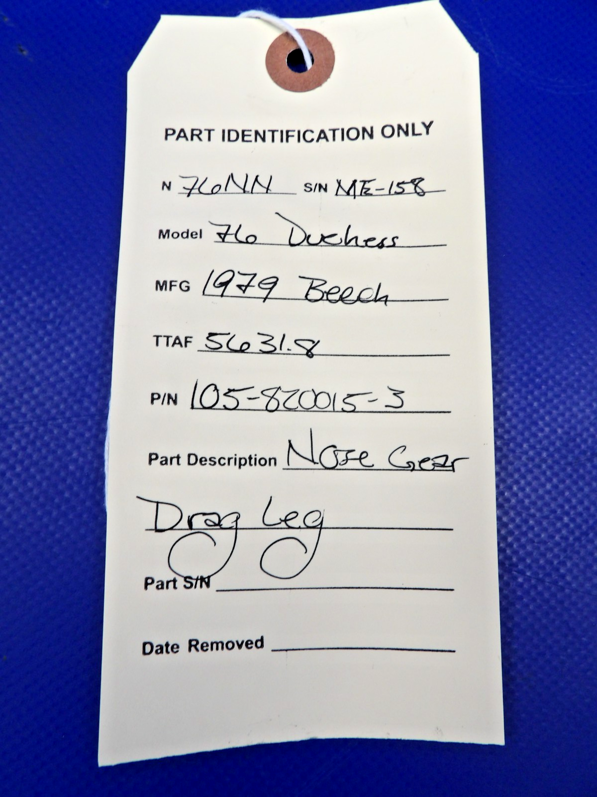 Beech 76 Duchess Nose Gear Drag Leg P/N 105-820015-3 (0526-1327)10