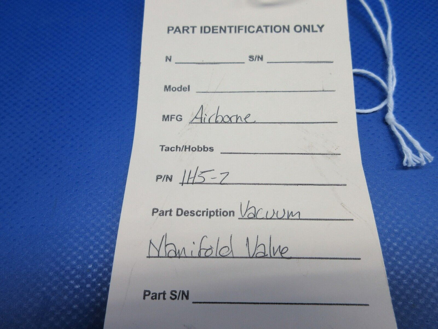 Airborne Vacuum Manifold Valve P/N 1H5-2 TESTED (0324-1054)
