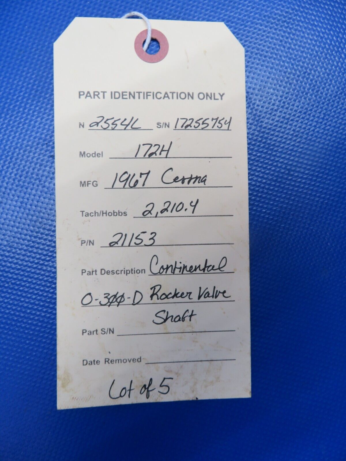 Continental O-300-D Rocker Valve Shaft P/N 21153 LOT OF 5 (0624-1766)