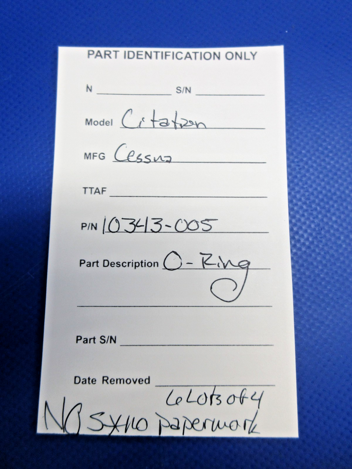 Cessna Citation O-Ring P/N 10343-005 LOT OF 4 NOS (0426-880)8