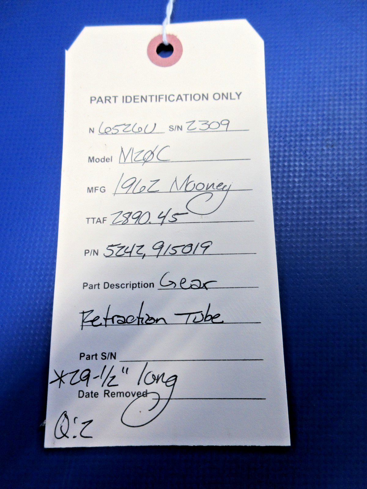 Mooney M20 / M20C Gear Retraction Tube P/N 5242 (0426-909)9