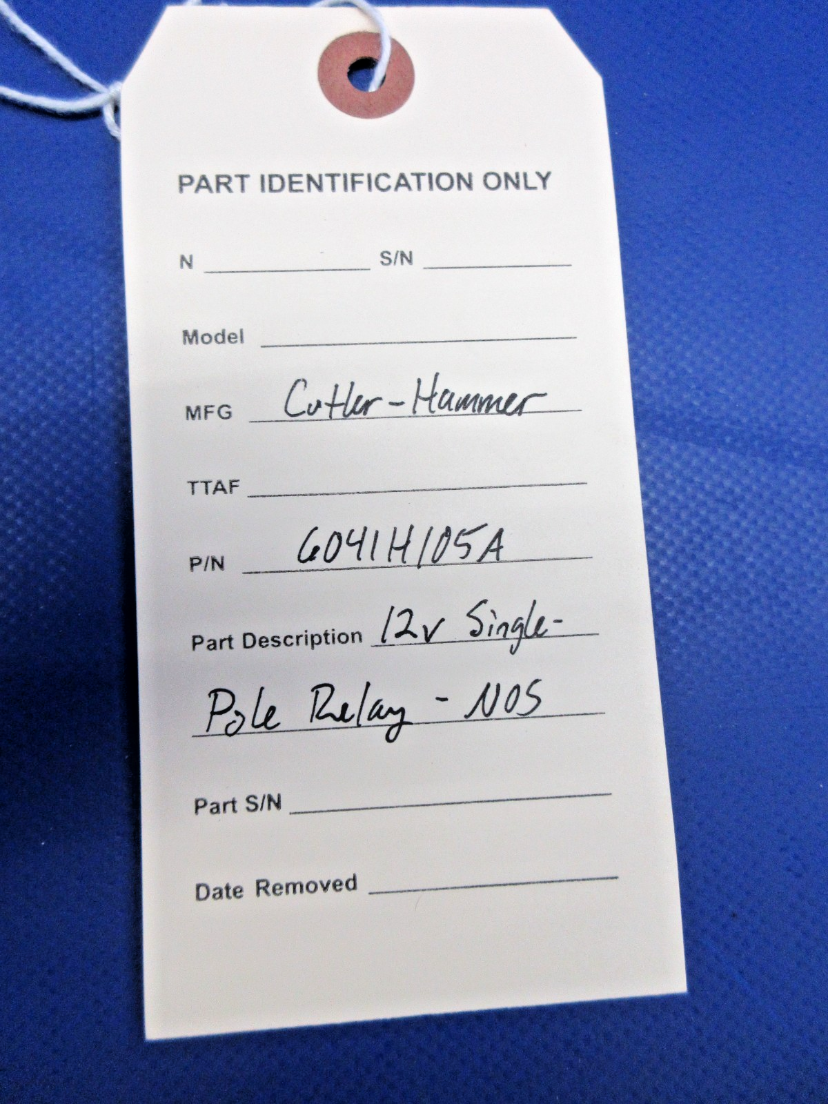 Cutter - Hammer 12V Single-Pole Relay P/N 6041H105A (0926-715)8