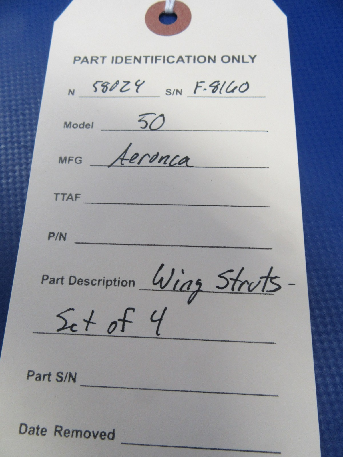 1938 Aeronca Model 50 Chief Wing Struts LH and RH, Front and Rear (0526-12)10