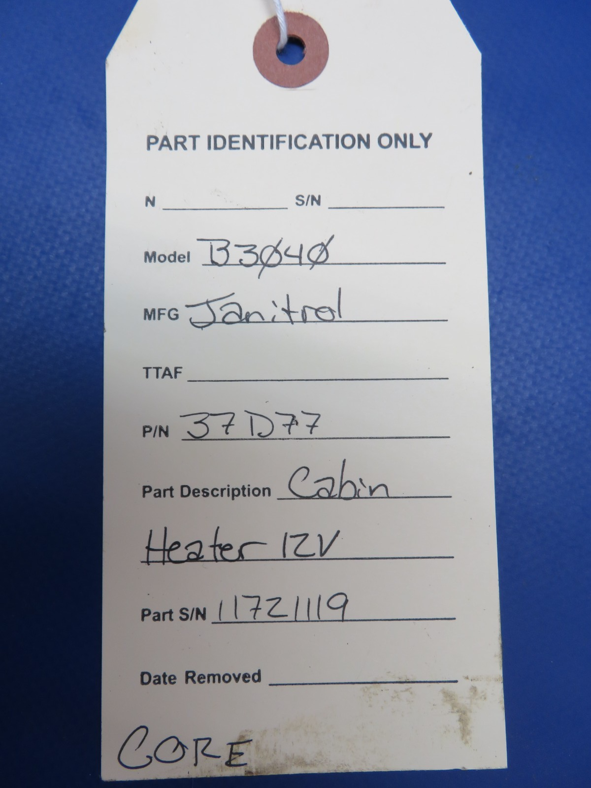 Janitrol B3040 Cabin Heater 12V P/N 37D77 CORE (0526-402)23