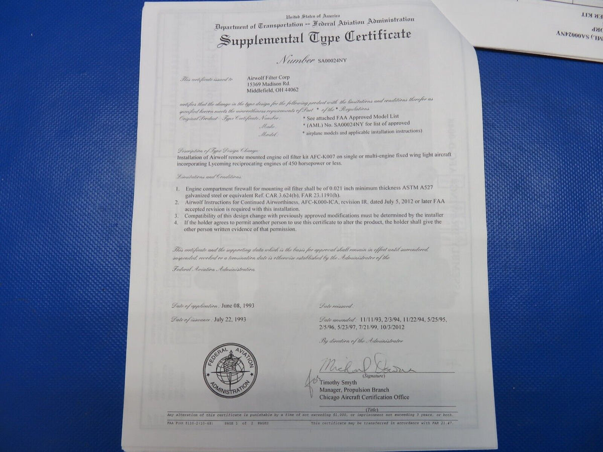 Universal Airwolf Oil Filter Adapter Kit AFCK007 (05241103