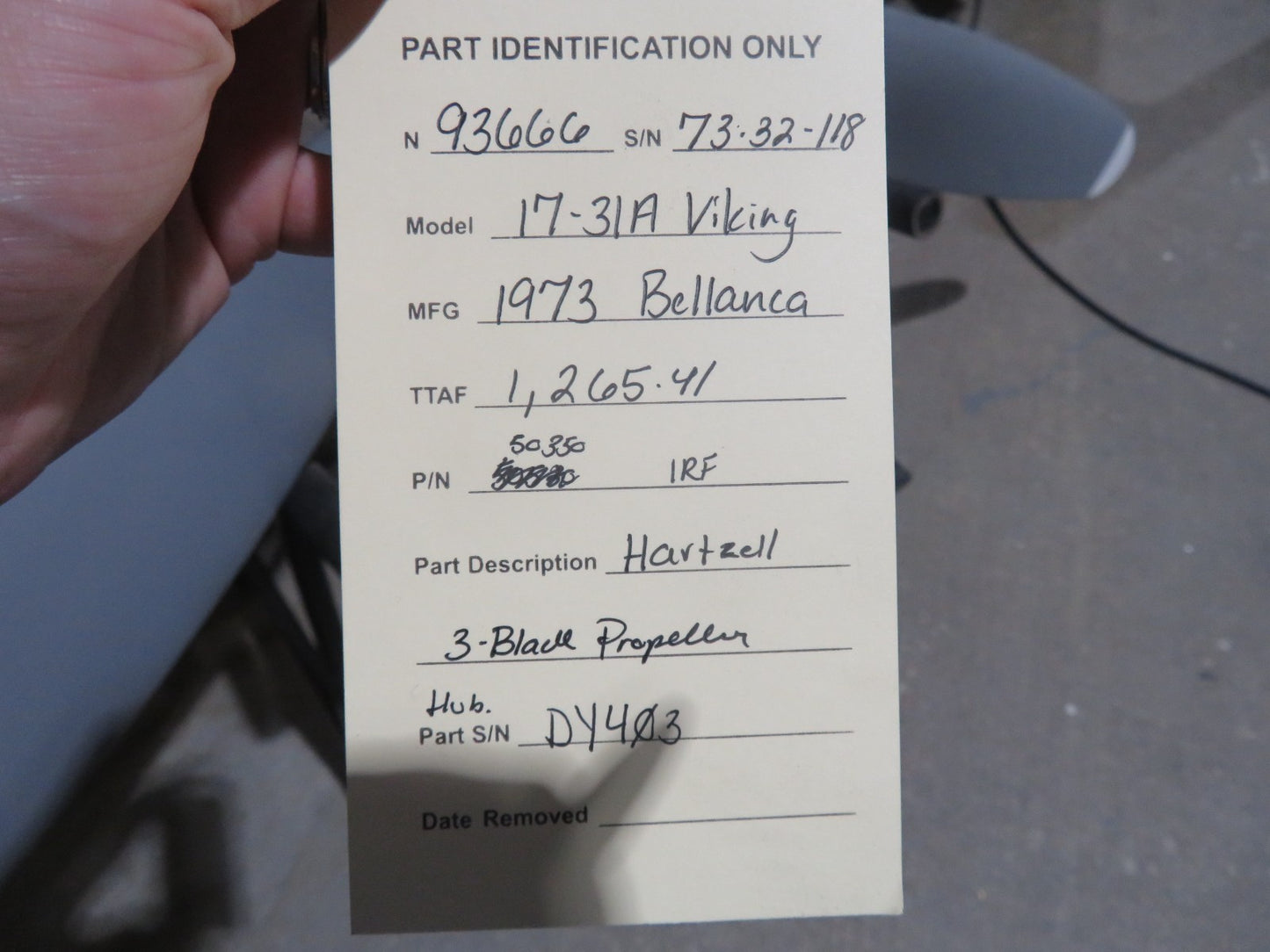 Bellanca 17-31A Hartzell 3-Blade Propeller HC-C3YR-1RF No Logs (0825-1729)22