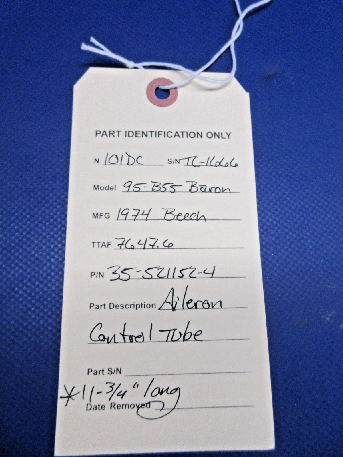 Beech 95-B55 Baron Aileron Control Tube P/N 35-521152-4 (0526-717)12