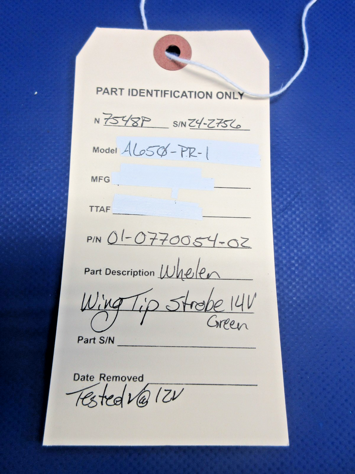 Piper Whelen A650-PR-1 Wing Tip Strobe 14V 01-0770054-02 TESTED (0826-835)10