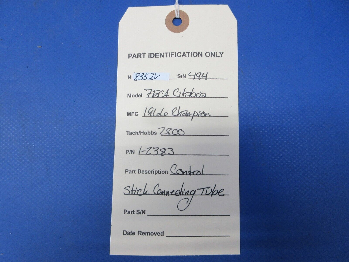 Champion 7ECA Citabria Control Stick Connecting Tube P/N 1-2383 (0824-2024)
