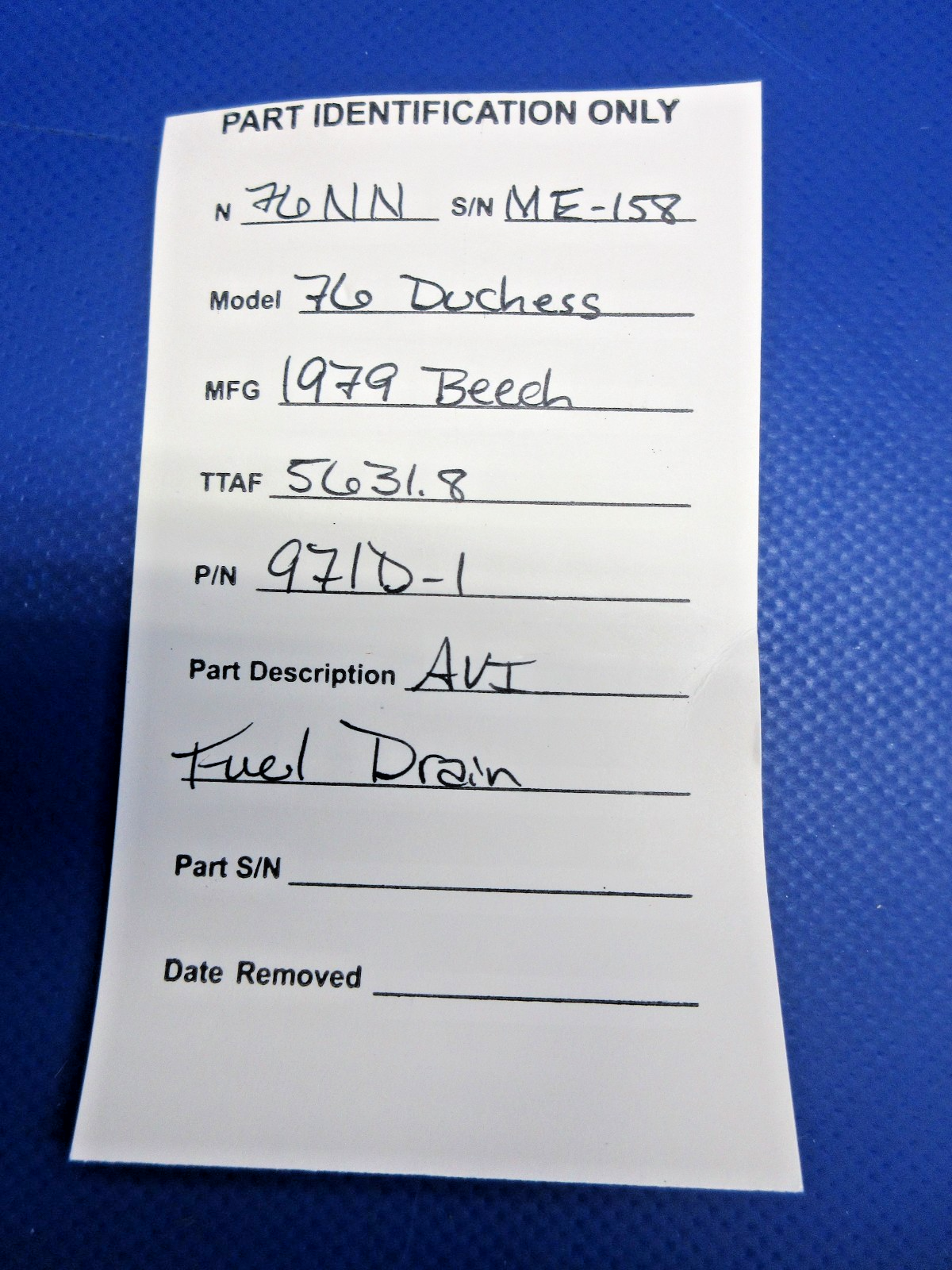Beech 76 Duchess AVI Fuel Drain P/N 971D-1 (0526-872)6