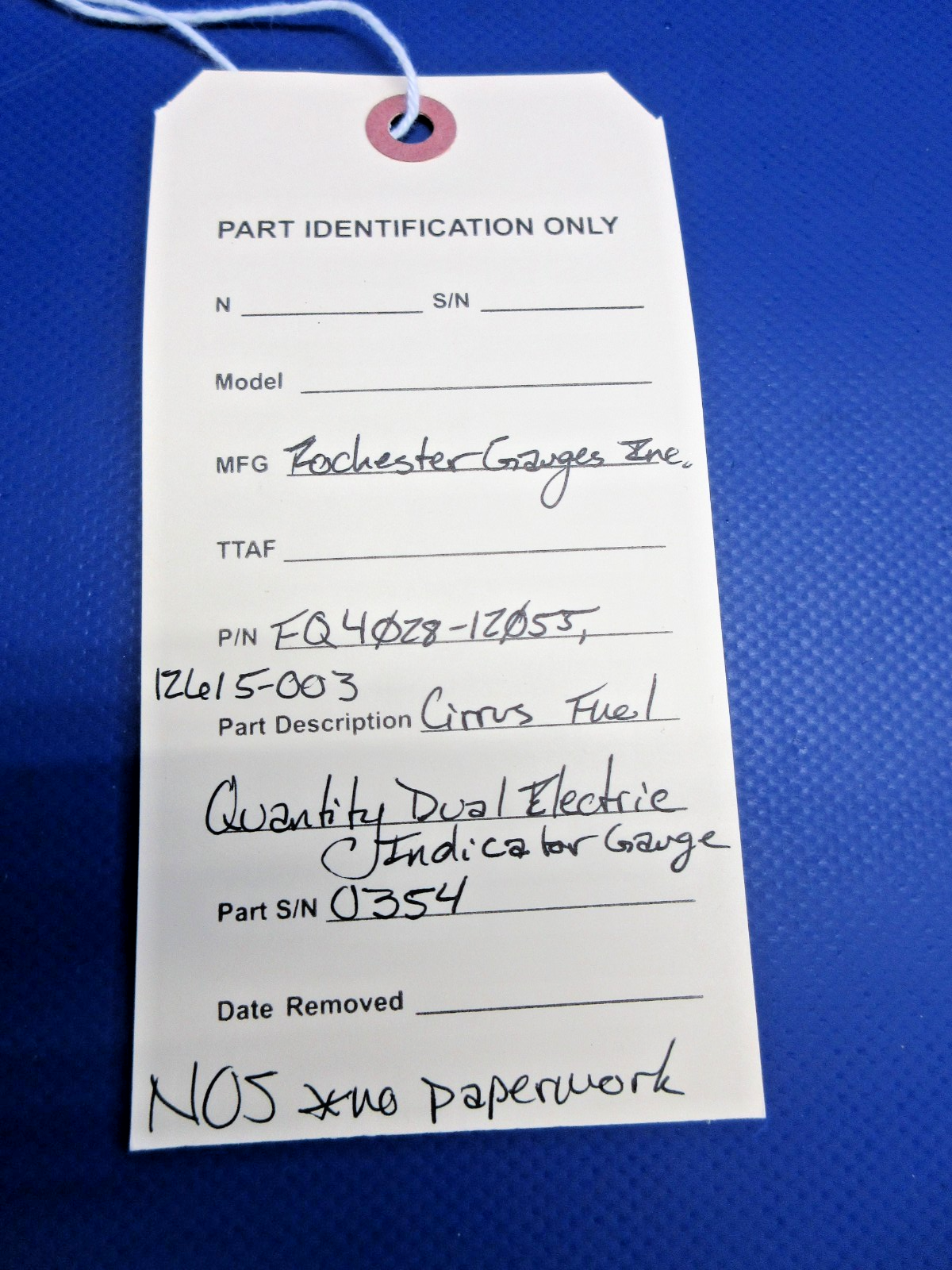 Cirrus Rochester Gauge Fuel Quantity Dual Indicator 12615-003 NOS (0326-968)10