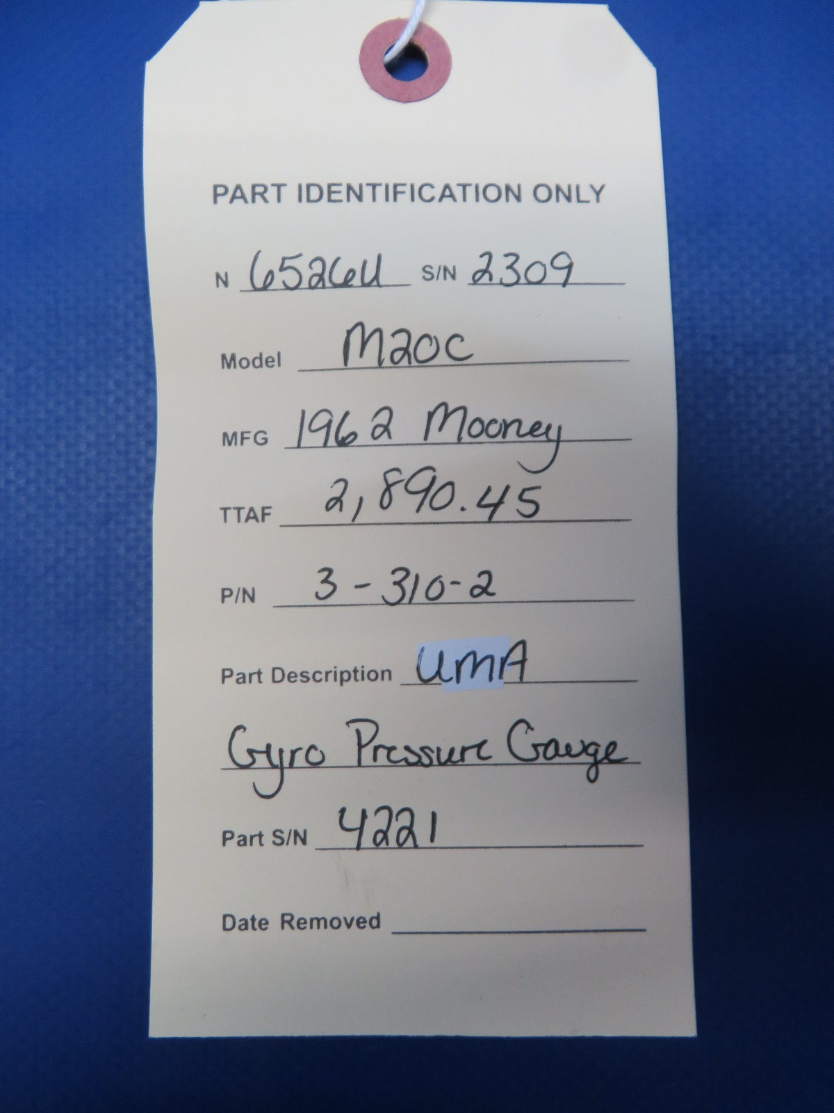 Mooney M20 / M20C UMA Gyro Pressure Gauge P/N 3-310-2 (0426-115)11
