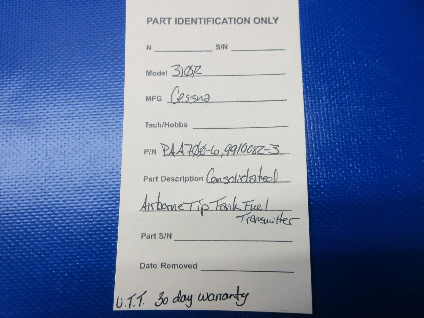 Consolidated Airborne Tip Tank Fuel Transmitter PAA700-6 WARRANTY (1224-1272)