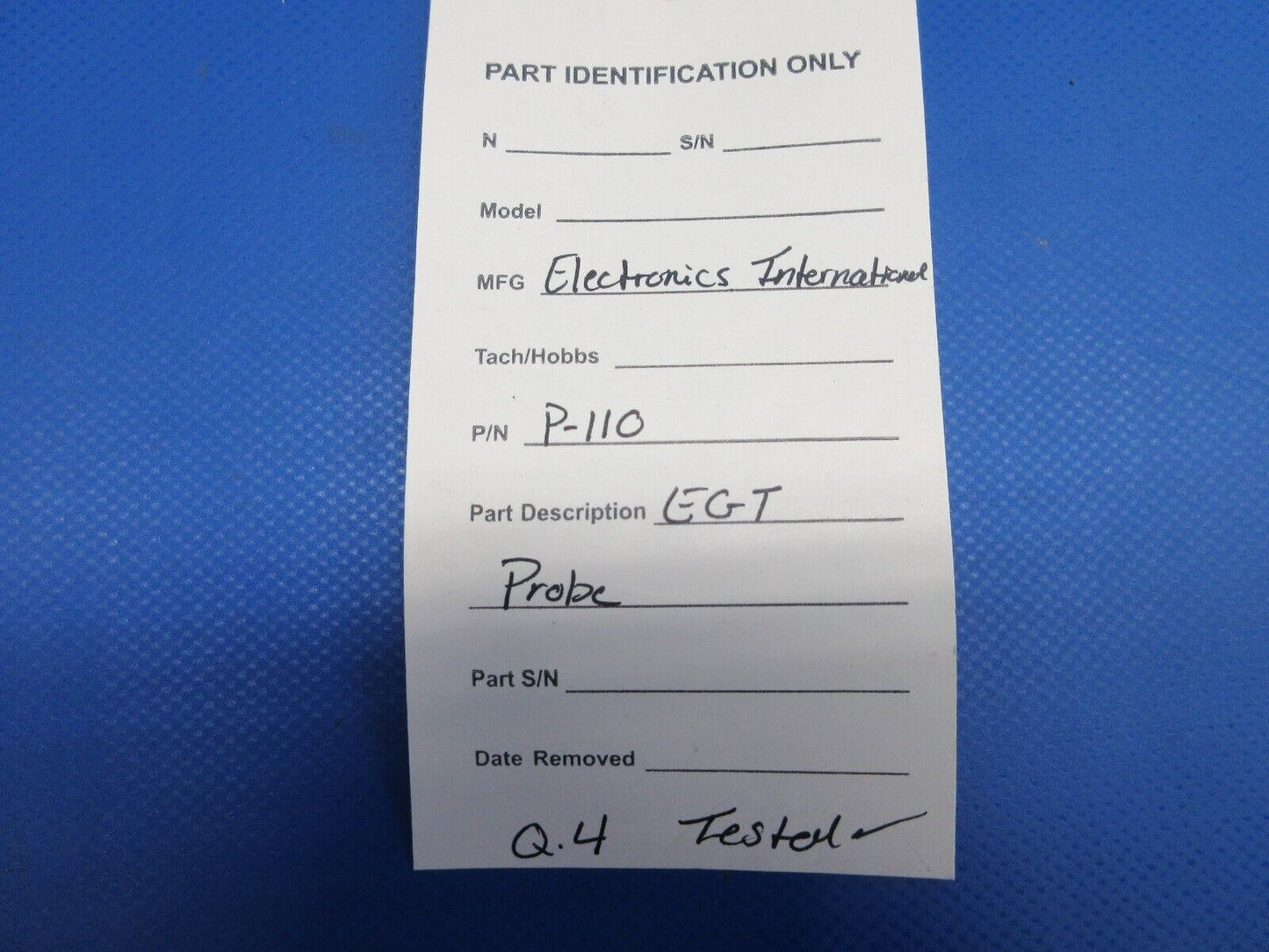 Electronics International EGT Probe P/N P-110 TESTED (0624-746)