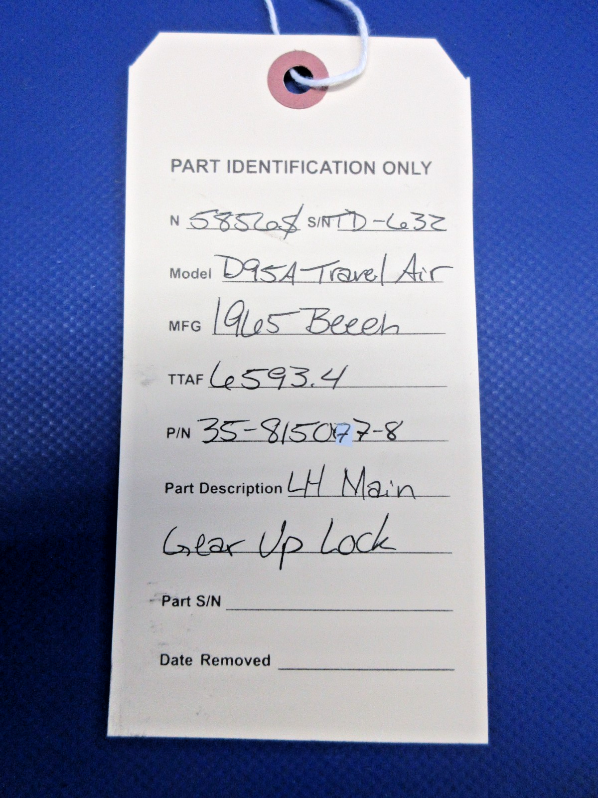Beech 95 / D95A Travel Air LH Main Gear Up Lock P/N 35-815077-8 (0326-799)10