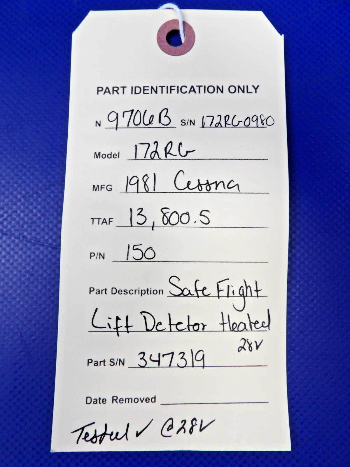 Cessna 172RG Safe Flight Lift Detector Heated 28V P/N 150 TESTED (0626-1505)9