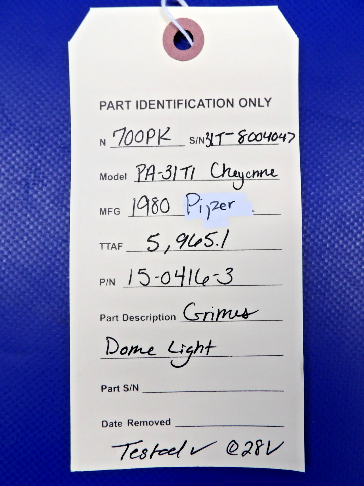 Piper PA-31T1 Cheyenne Grimes Dome Light P/N 15-0416-3 TESTED (0626-1310)9