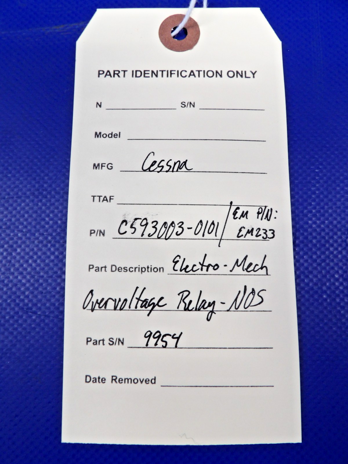 Cessna Electro-Mech Overvoltage Relay P/N C593003-0101 NOS (0526-1418)14