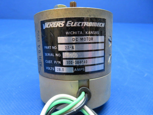 Vickers Electromech Electric Flap Motor 28v P/N 100-384040 TESTED (0424-240)