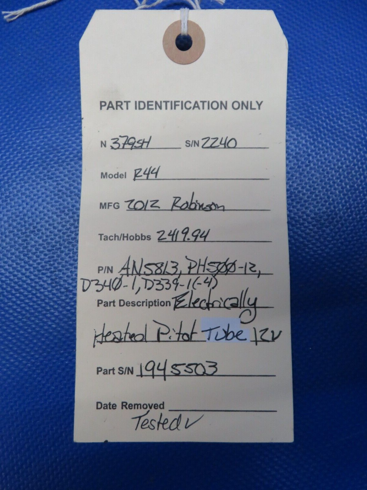 Robinson R44 Raven II Helicopter Heated Pitot Tube 12v AN5813 TESTED (0824-166)