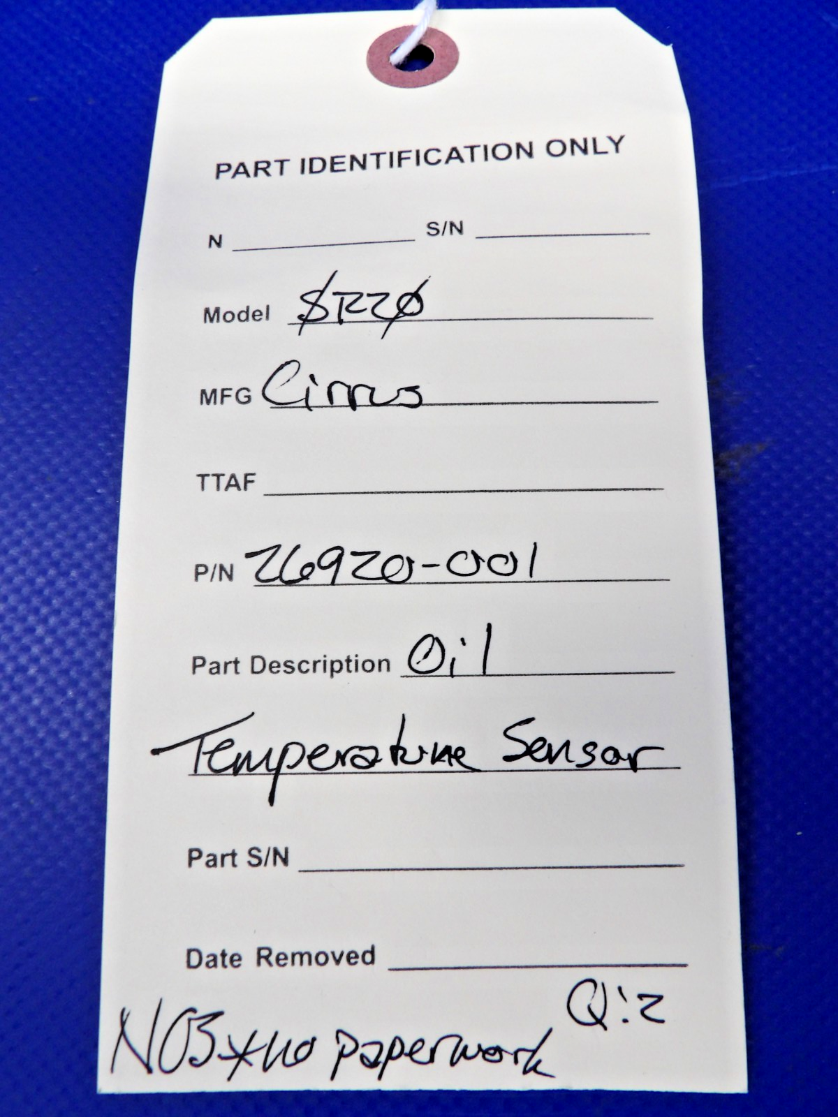Cirrus SR20 Oil Temperature Sensor P/N 26920-001 NOS (0426-1355)9