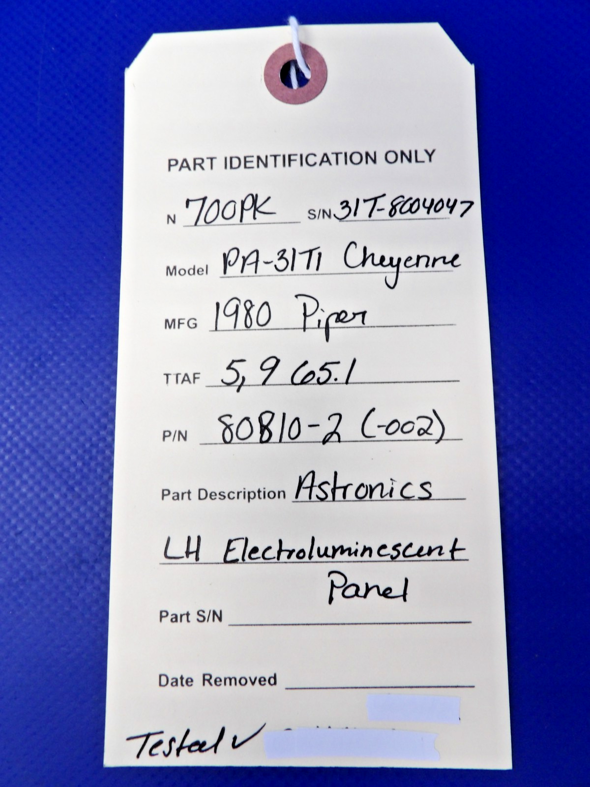 Piper PA Cheyenne Astronics LH Electroluminescent Panel P/N 80810-2 (0526-1362)10