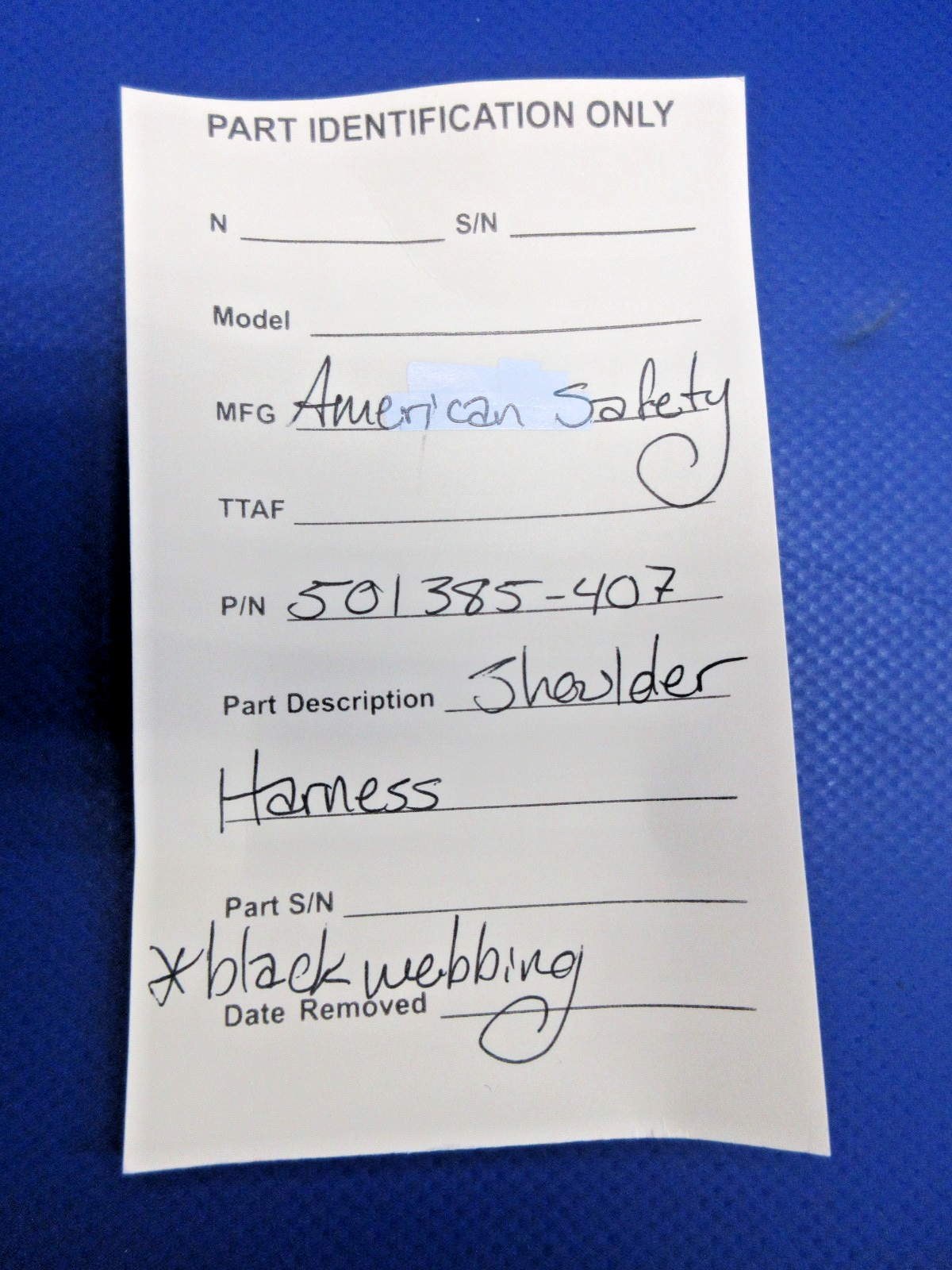 American Safety Shoulder Harness P/N 501385-407 (0426-865)10