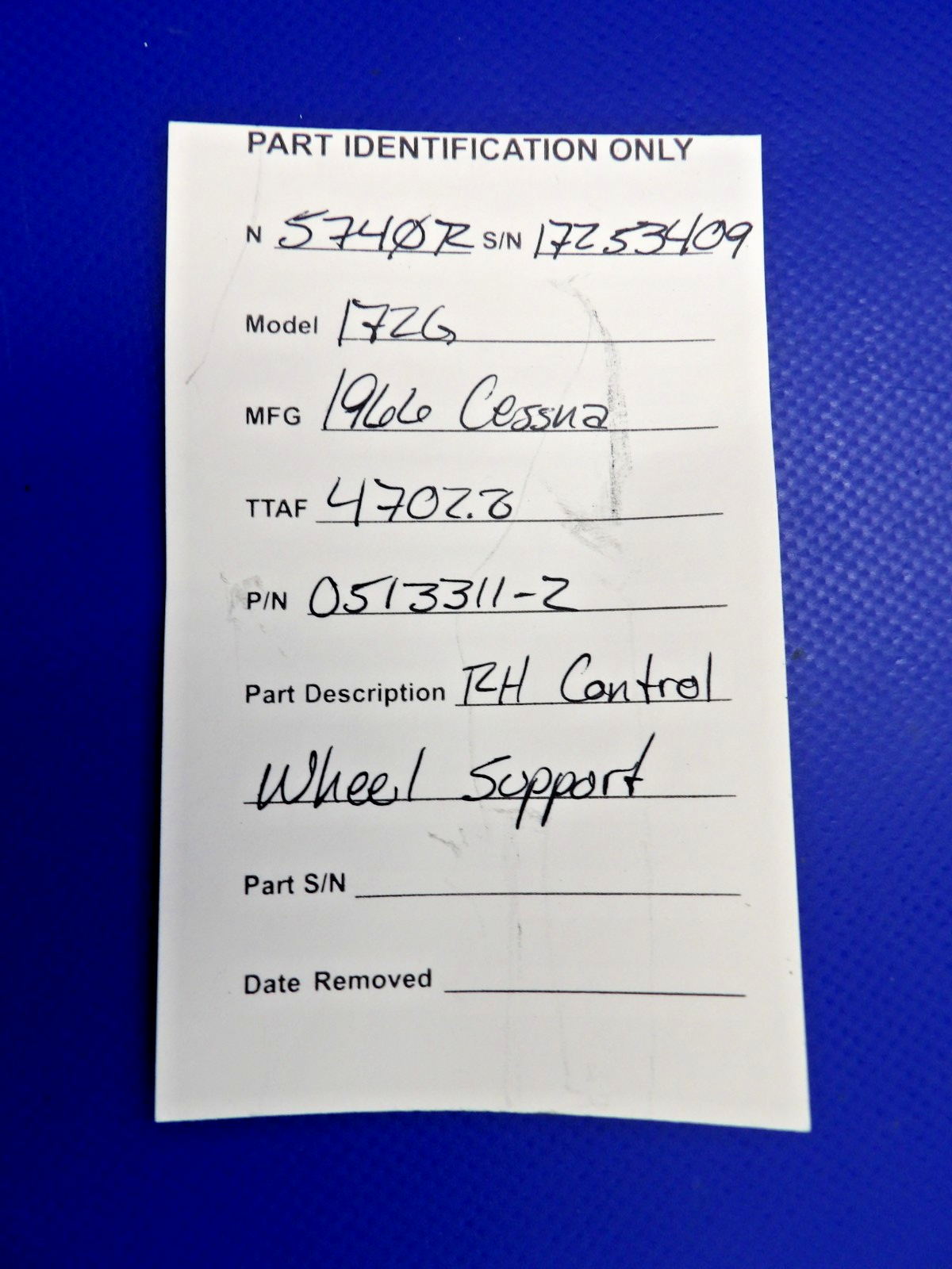 Cessna 172 / 172G RH Control Wheel Support P/N 0513311-2 (0326-1213)10