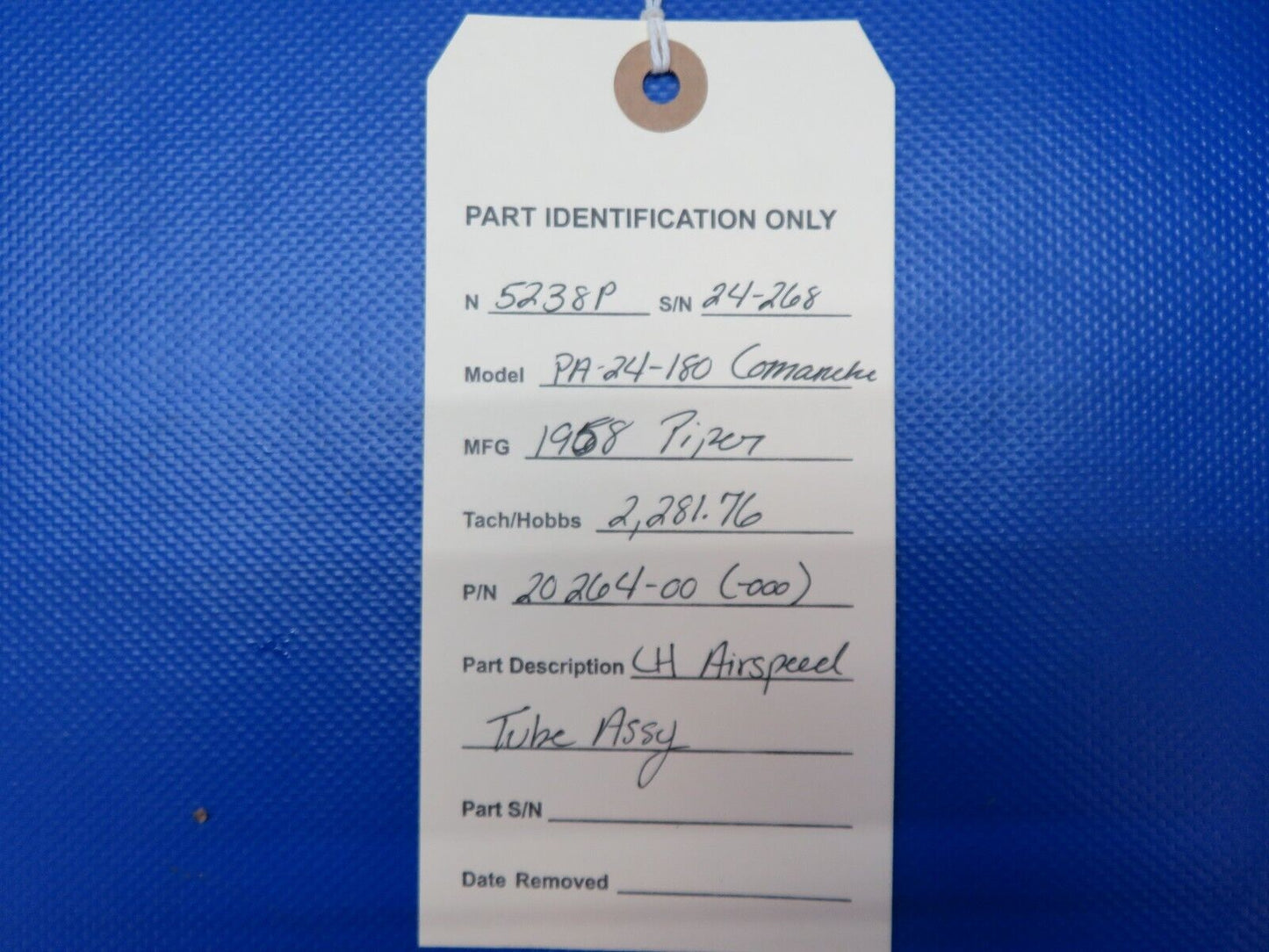 Piper PA-24-180 LH Airspeed Tube Assy P/N 20264-00 (1223-1431)