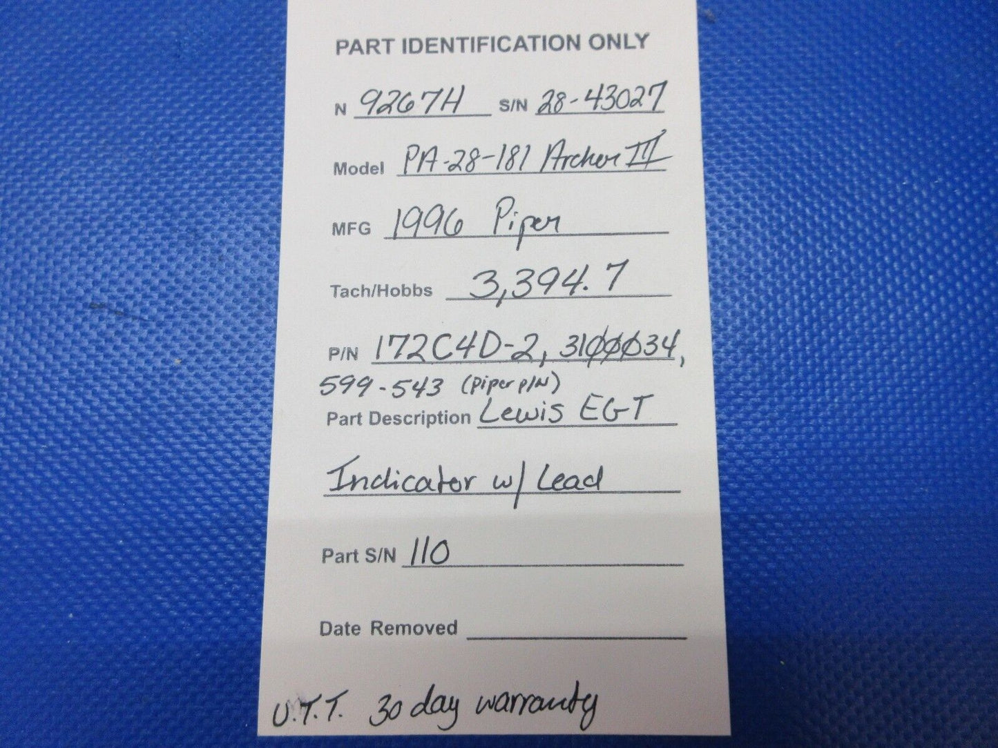 Lewis EGT Indicator w/ Lead P/N 172C4D-2 WARRANTY (1124-1247)