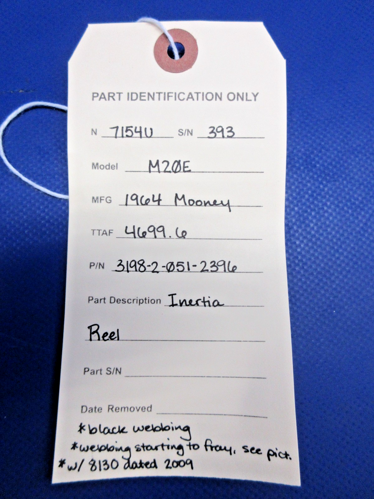 Mooney M20 / M20E Inertia Reel P/N 3198-2-051-2396 (0826-904)14