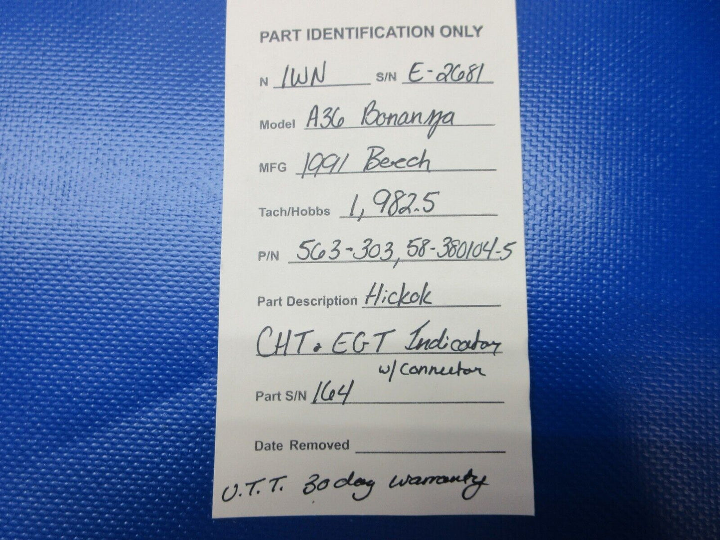 Beech A36 Hickok CHT & EGT Indicator w/ Connector 563-303 WARRANTY (1224-1216)