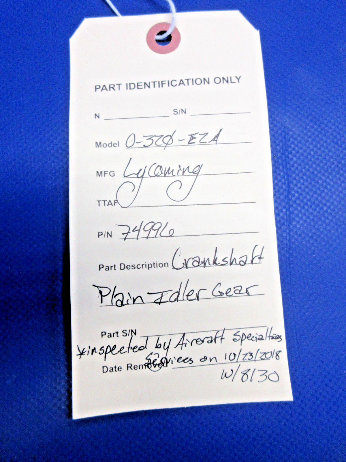 Lycoming O-320 Crankshaft Plain Idler Gear w/8130 P/N 74996 (0226-1003)11