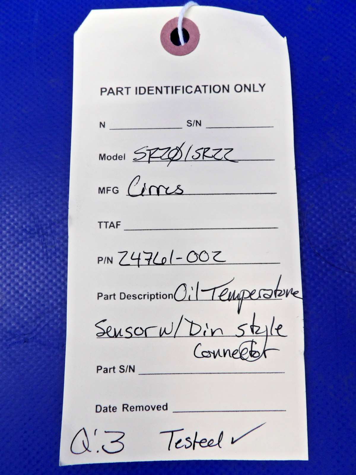 Cirrus Oil Temperature Sensor Din Style Connector 24761-002 TESTED (0526-1342)9