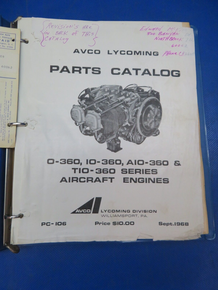 O360, IO360, AIO360 Series Parts Catalog P/N PC106 (1024