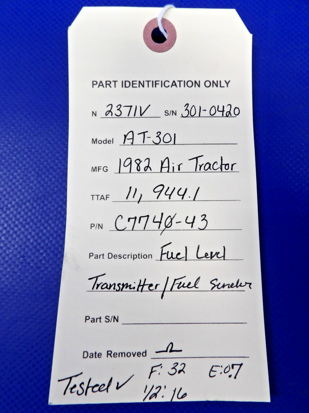 Air Tractor AT-301 Fuel Level Transmitter / Fuel Sender P/N C7740-43 (0526-1340)10