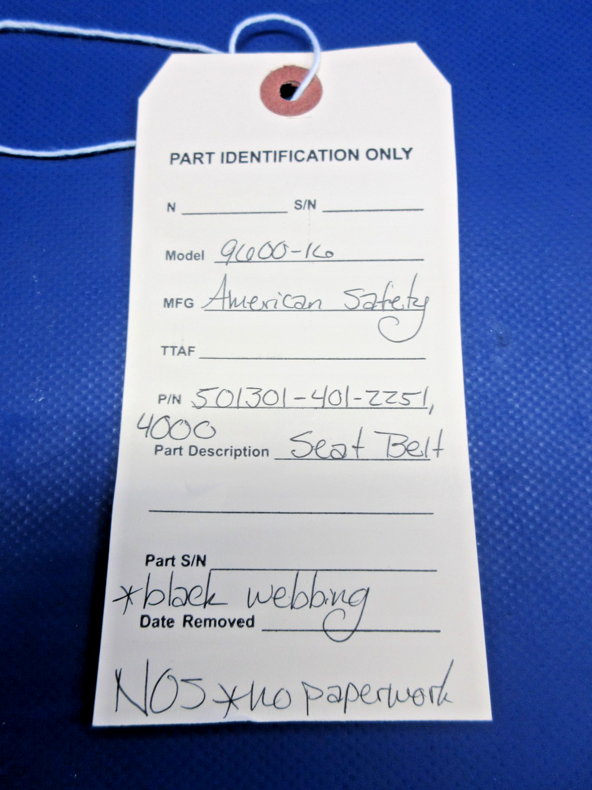 American Safety 9600-16 Seat Belt P/N 501301-401-2251 NOS (0626-868)15