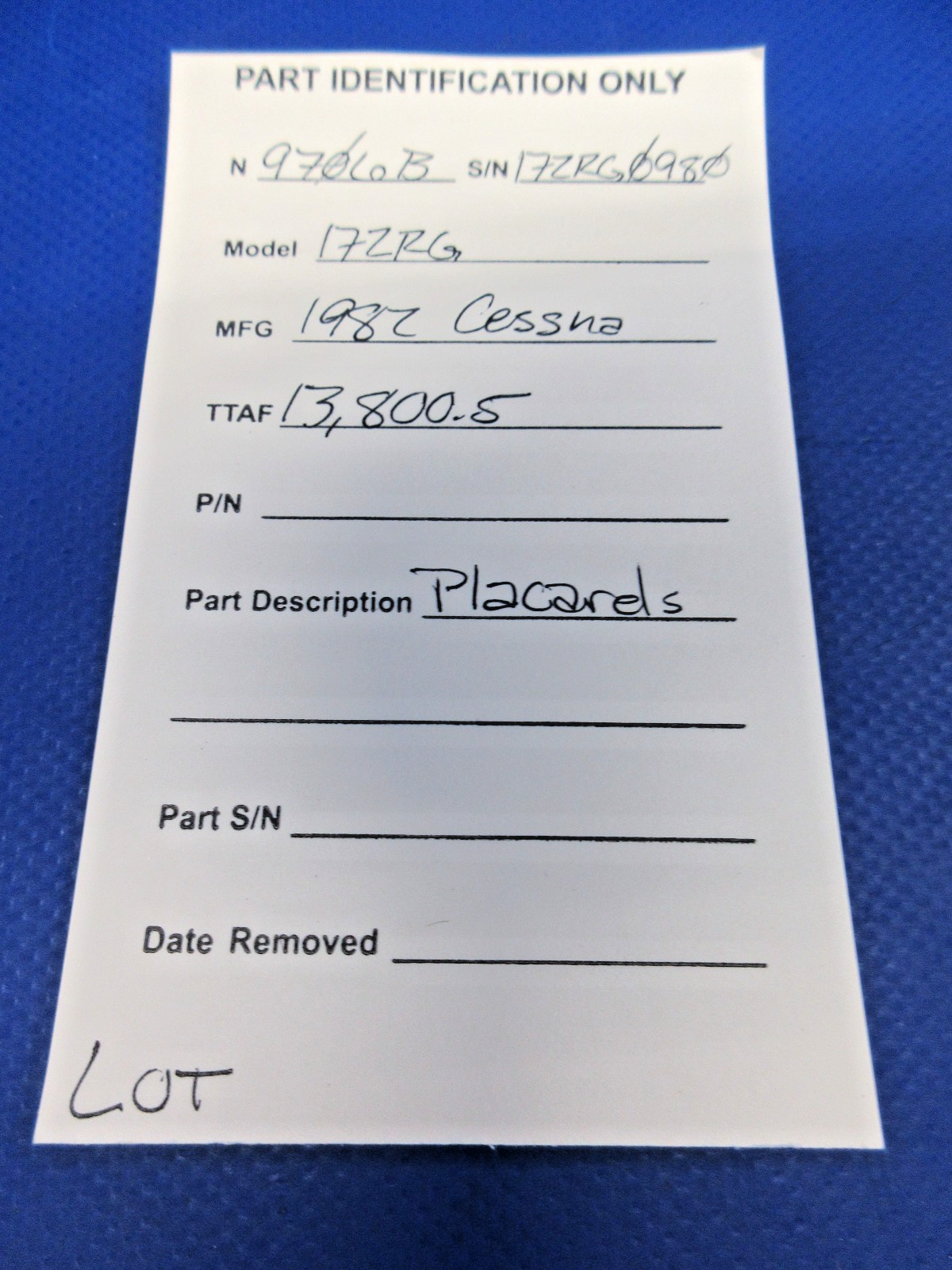 Cessna 172 / 172RG Placards LOT (0926-756)8
