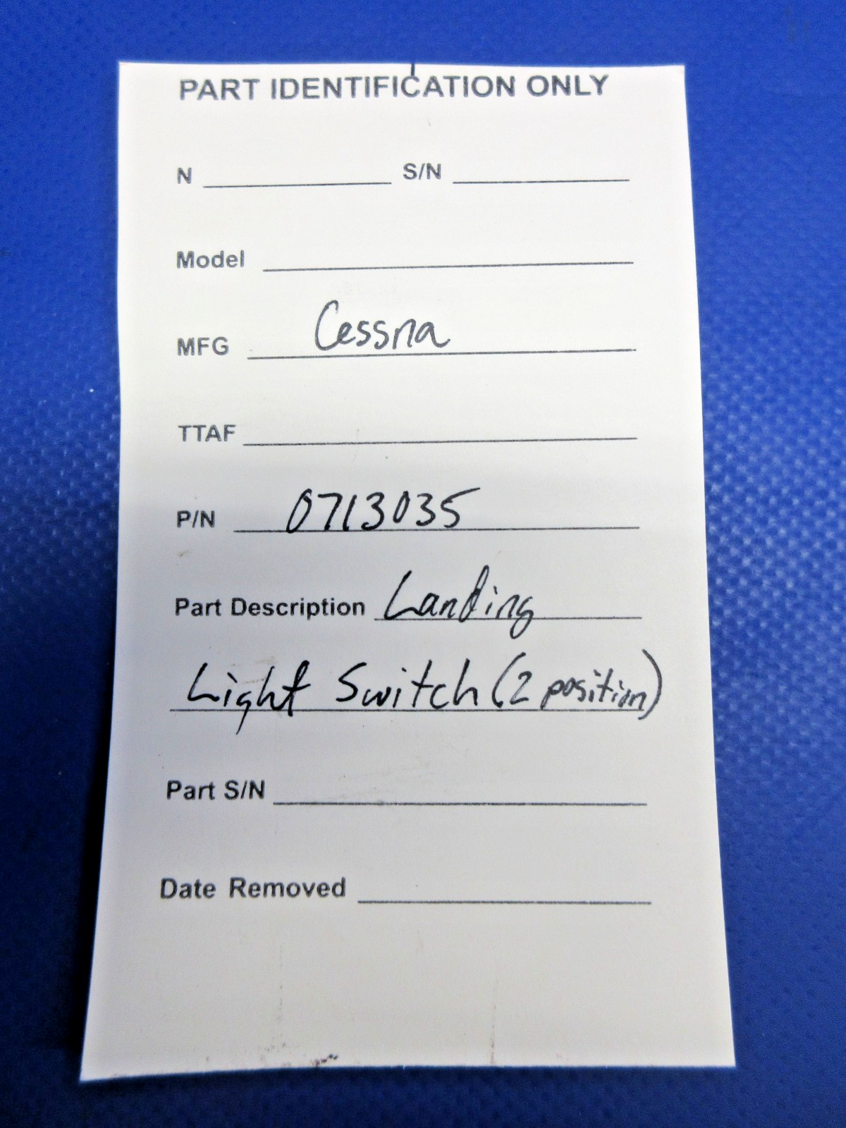 Cessna Landing Light Switch (2 position) P/N 0713035 (0826-916)7