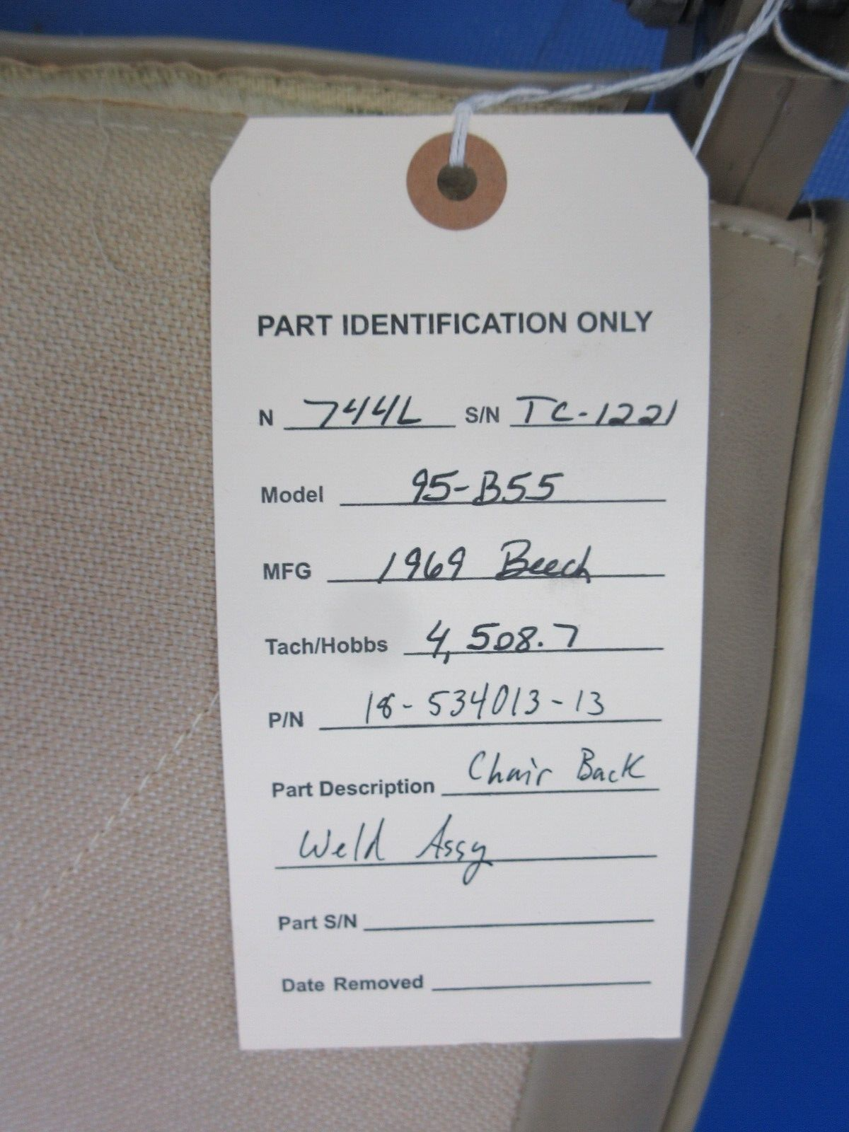Beech 95-B55 Chair Back Weld Assy P/N 18-534013-13 (0424-622)