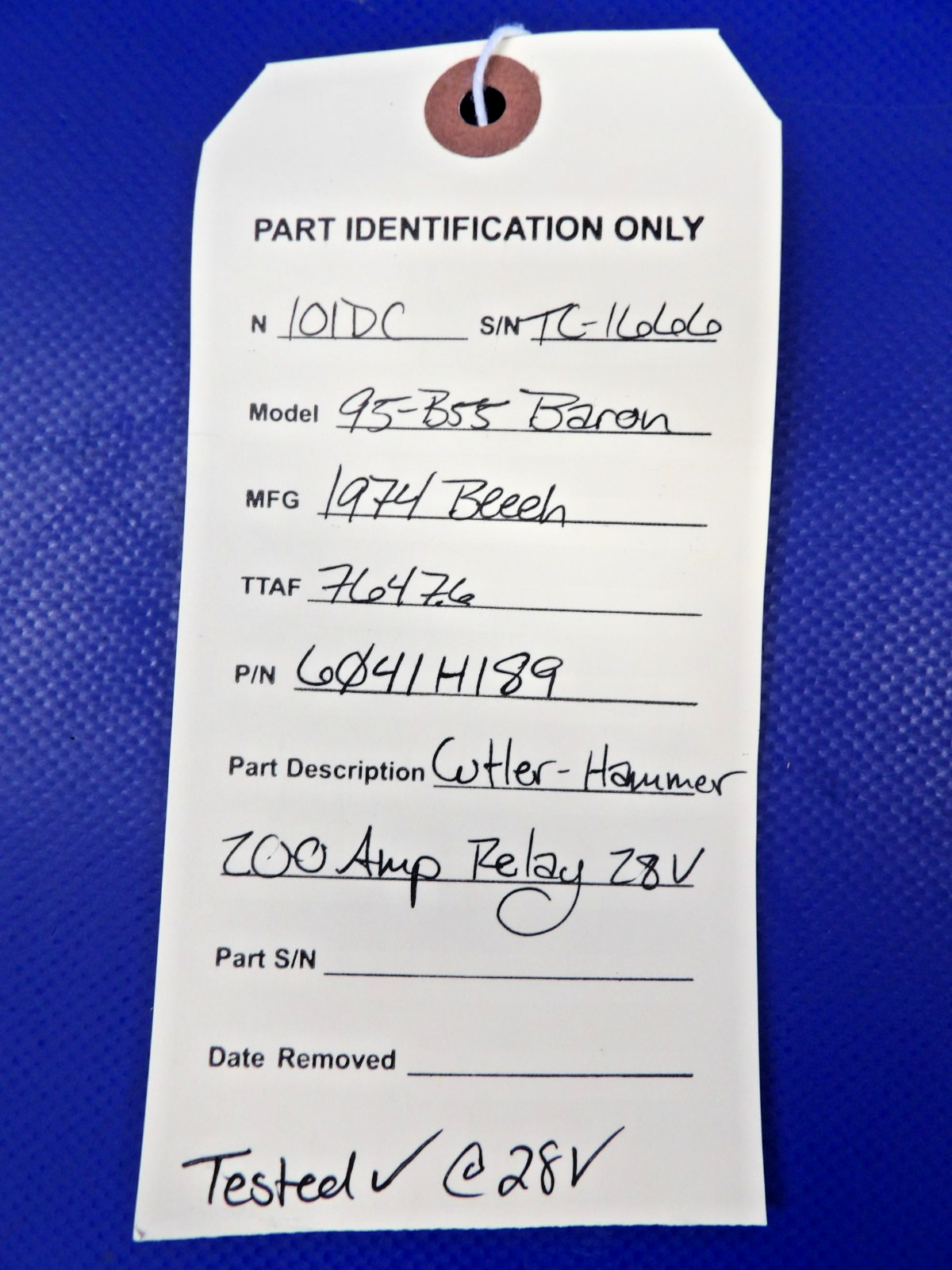 Beech Baron Cutler-Hammer 200 Amp Relay 28V P/N 6041H189 TESTED (0626-1281)9